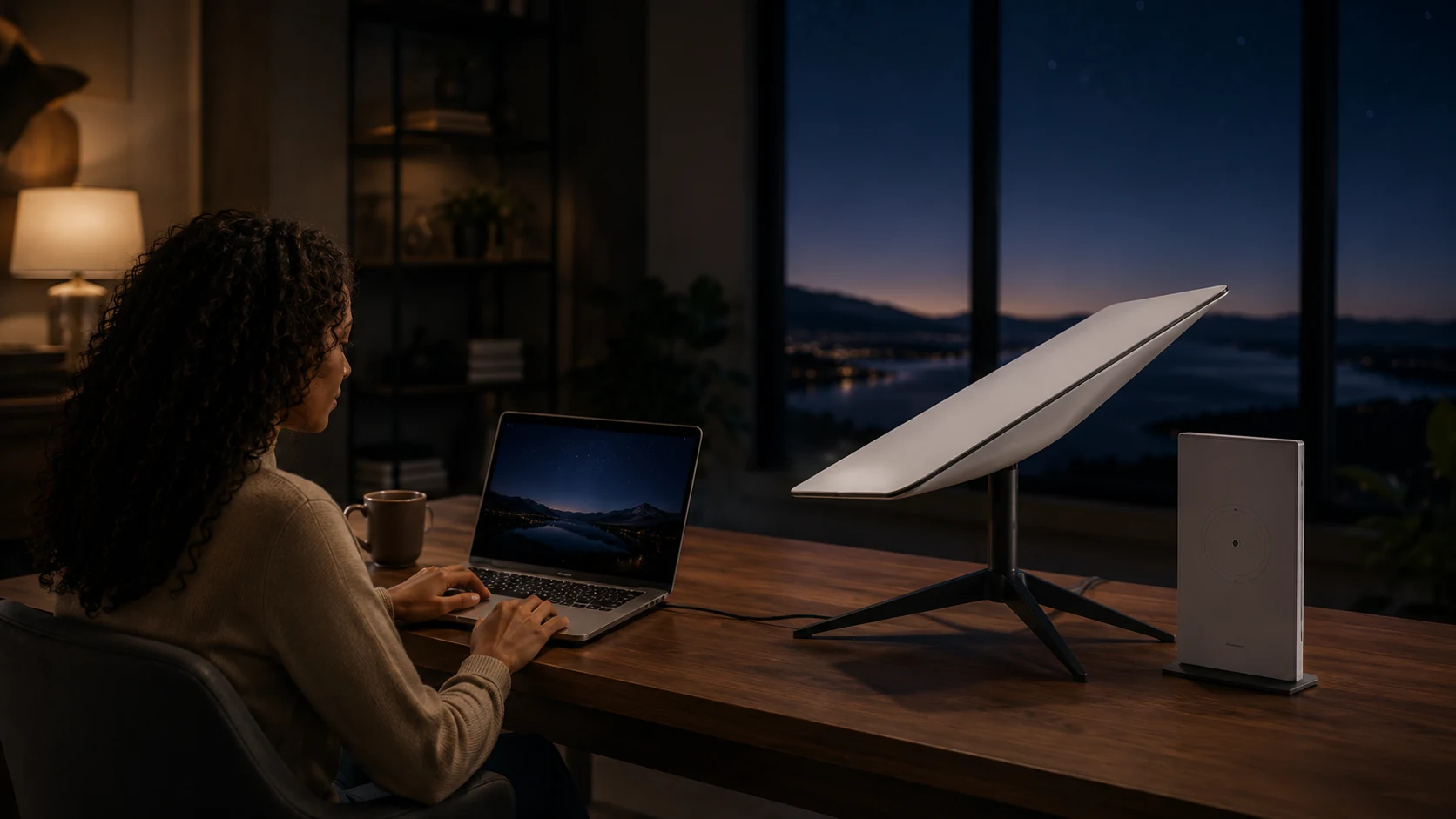 Customer using a configured Starlink system
